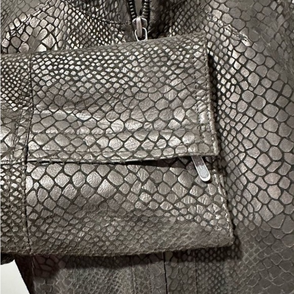 Alfani Brown Leather Jacket with Textured Finish - Picture 4 of 7